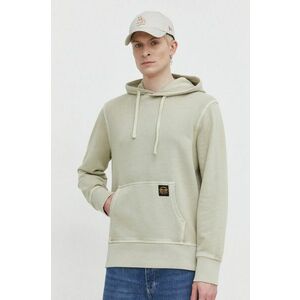 Superdry hanorac de bumbac barbati, culoarea bej, cu glugă, neted imagine