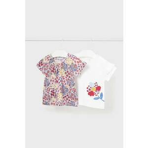 Mayoral tricou din bumbac pentru bebelusi 2-pack culoarea alb imagine