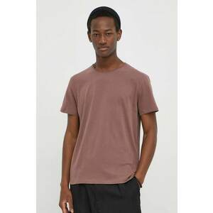 AllSaints tricou din bumbac BODEGA barbati, culoarea portocaliu, neted imagine