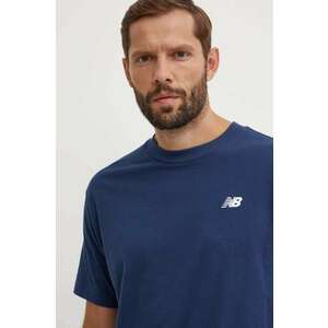 New Balance tricou din bumbac Small Logo barbati, culoarea albastru marin, cu imprimeu, MT41509NNY imagine