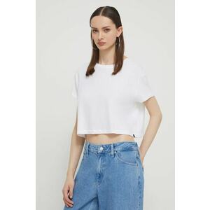 Superdry tricou femei, culoarea alb imagine