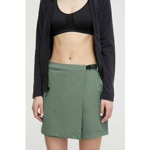 Jack Wolfskin pantaloni scurti sport Wandermood femei, culoarea verde, neted, high waist imagine