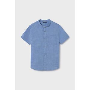 Camasa de bumbac cu maneci scurte si buzunar pe piept imagine