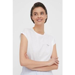 Pepe Jeans tricou din bumbac femei, culoarea alb imagine