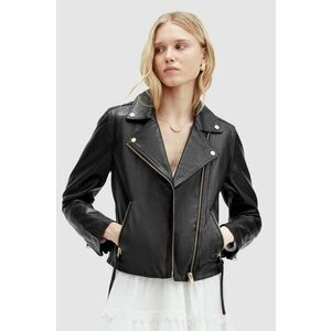 AllSaints geaca de piele DALBY femei, culoarea negru, de tranzitie imagine