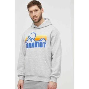 Marmot bluza barbati, culoarea gri, cu glugă, cu imprimeu imagine