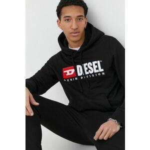 Diesel hanorac de bumbac bărbați, culoarea negru, cu glugă, imprimeu A03757.0GEAD imagine