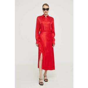 Samsoe Samsoe fusta culoarea rosu, midi, evazati imagine