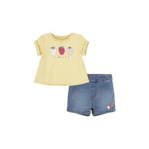 Levi's compleu bebe LVG FRUITY TEE & SHORT SET culoarea galben imagine