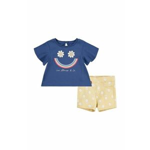 Levi's compleu bebe LVG SMILEY FLOUNCE TEE & SHORT culoarea galben imagine