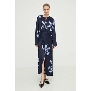 Samsoe Samsoe rochie culoarea bleumarin, maxi, evazată imagine