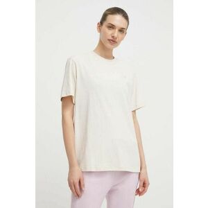 New Balance tricou din bumbac femei, culoarea bej imagine