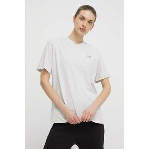 New Balance tricou din bumbac femei, culoarea gri imagine