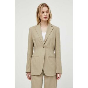 Samsoe Samsoe blazer din amestec de in culoarea bej, un singur rand de nasturi, neted imagine