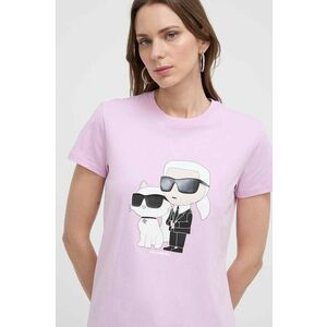 Karl Lagerfeld tricou din bumbac culoarea roz imagine