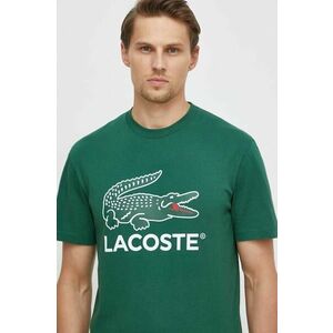 Lacoste tricou din bumbac culoarea verde, cu imprimeu imagine