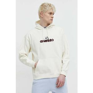 Converse bluza barbati, culoarea bej, cu glugă, cu imprimeu imagine