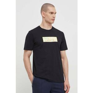 Karl Lagerfeld tricou din bumbac barbati, culoarea negru, cu imprimeu imagine