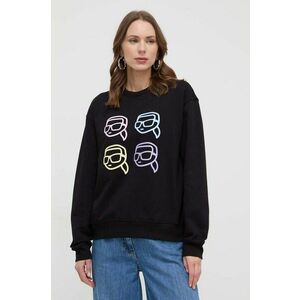 Karl Lagerfeld hanorac de bumbac femei, culoarea negru, cu imprimeu imagine