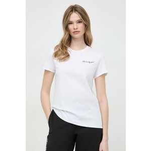 Karl Lagerfeld tricou din bumbac femei, culoarea alb imagine