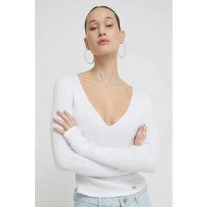 Moschino Jeans pulover de bumbac culoarea alb, light imagine