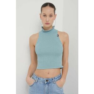 Moschino Jeans pulover de bumbac light, cu turtleneck imagine