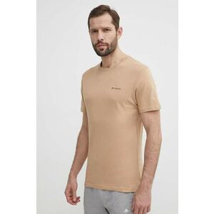 Columbia tricou din bumbac North Cascades barbati, culoarea bej, cu imprimeu, 1834041 imagine
