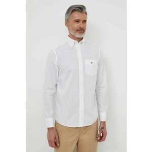 Gant camasa din bumbac barbati, culoarea alb, cu guler button-down, regular imagine