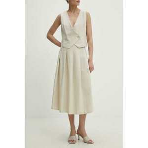 Answear Lab fustă culoarea bej, midi, evazati imagine