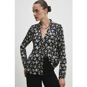 Answear Lab cămașă femei, culoarea negru, cu guler clasic, regular imagine