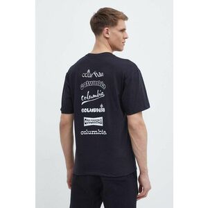 Columbia tricou Burnt Lake barbati, culoarea negru, cu imprimeu, 2071711 imagine