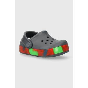 Crocs slapi copii OFF COURT GLOW BAND CLOG culoarea gri imagine