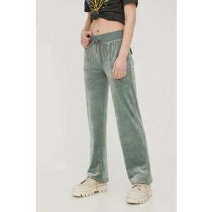 Juicy Couture pantaloni de trening femei, culoarea verde, neted imagine