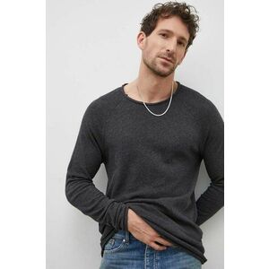 American Vintage longsleeve din bumbac culoarea alb, neted imagine