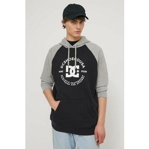 DC bluza barbati, culoarea gri, cu glugă, cu imprimeu imagine