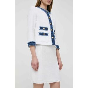 Luisa Spagnoli fusta culoarea alb, mini, evazati imagine