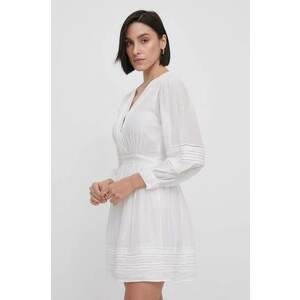 Pepe Jeans rochie culoarea bej, mini, evazată imagine