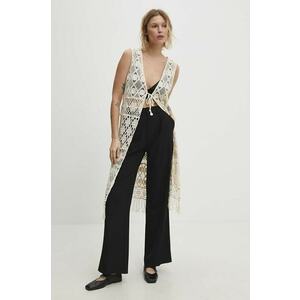 Answear Lab vesta culoarea bej, un singur rand de nasturi imagine