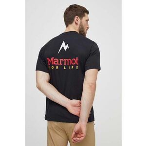 Marmot tricou sport Marmot For Life culoarea negru, cu imprimeu imagine