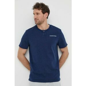 G-Star tricou din bumbac bărbați, culoarea bleumarin, cu imprimeu imagine