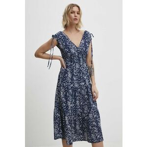Answear Lab rochie culoarea bleumarin, midi, evazată imagine