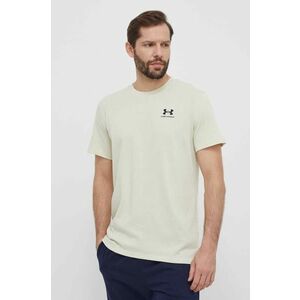 Under Armour tricou de antrenament Logo Embroidered culoarea bej, neted imagine