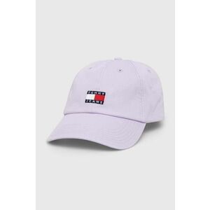 Tommy Jeans șapcă de baseball din bumbac culoarea violet, cu imprimeu AW0AW15848 imagine