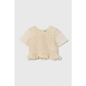 United Colors of Benetton bluza copii culoarea bej, modelator imagine