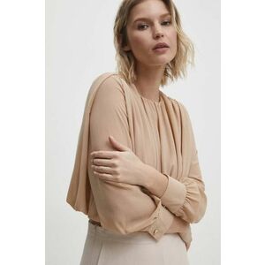 Answear Lab bluza femei, culoarea bej, neted imagine