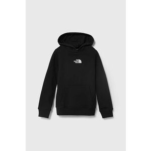 The North Face hanorac de bumbac pentru copii PO ZUMU HOODIE culoarea negru, cu glugă, cu imprimeu imagine
