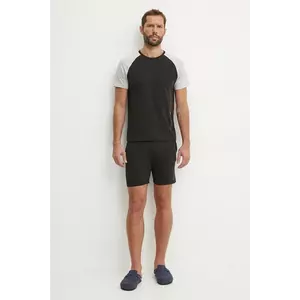 CR7 Cristiano Ronaldo set de pijama de bumbac culoarea negru, neted imagine