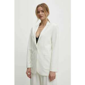 Answear Lab sacou culoarea alb, un singur rand de nasturi, modelator imagine