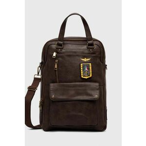 Aeronautica Militare rucsac barbati, culoarea maro, mare, neted imagine