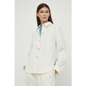 Samsoe Samsoe camasa ESMEL femei, culoarea bej, cu guler clasic, regular, F23300164 imagine